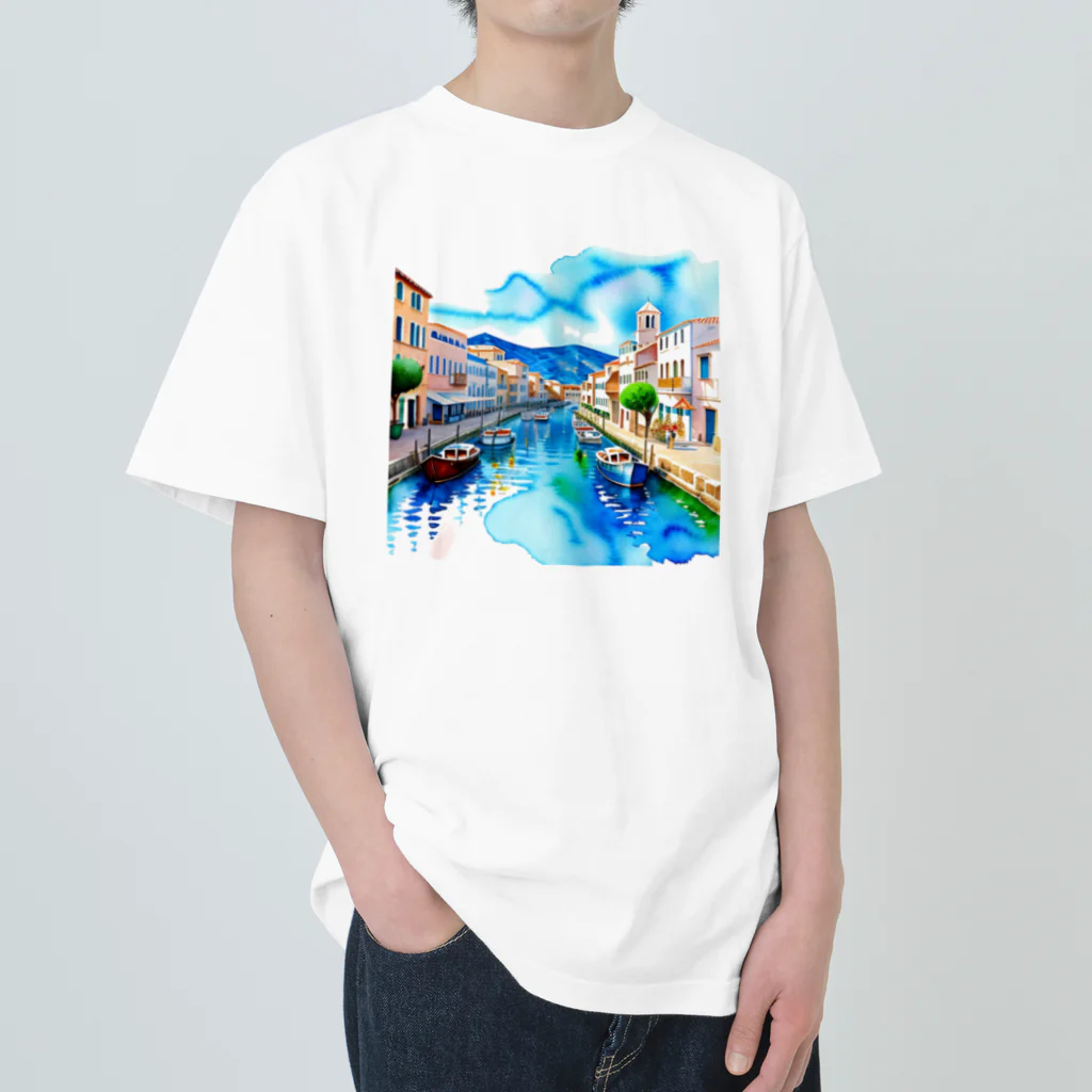 ようこそ　taitaitaro shop へのギリシャの街並み Heavyweight T-Shirt