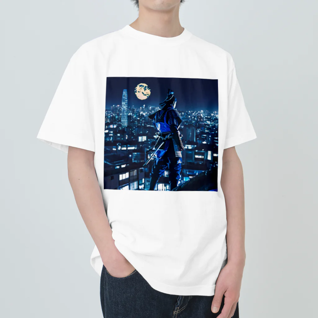 桜ですの月夜侍 Heavyweight T-Shirt