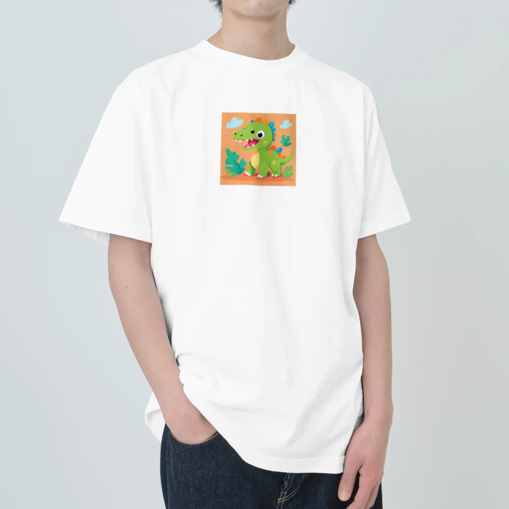 かわいいグッズのかわいい恐竜のイラストグッズ Heavyweight T-Shirt