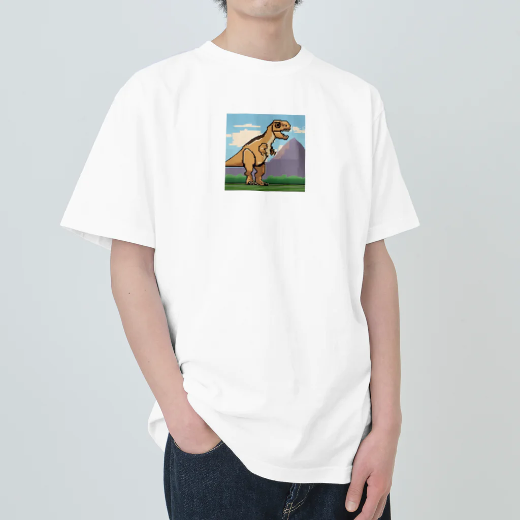 ROCKSWEBのドット絵　パキケファロサウルス Heavyweight T-Shirt