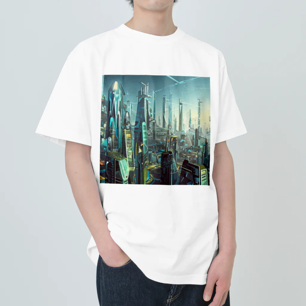 グランシエルの未来都市グッズ Heavyweight T-Shirt