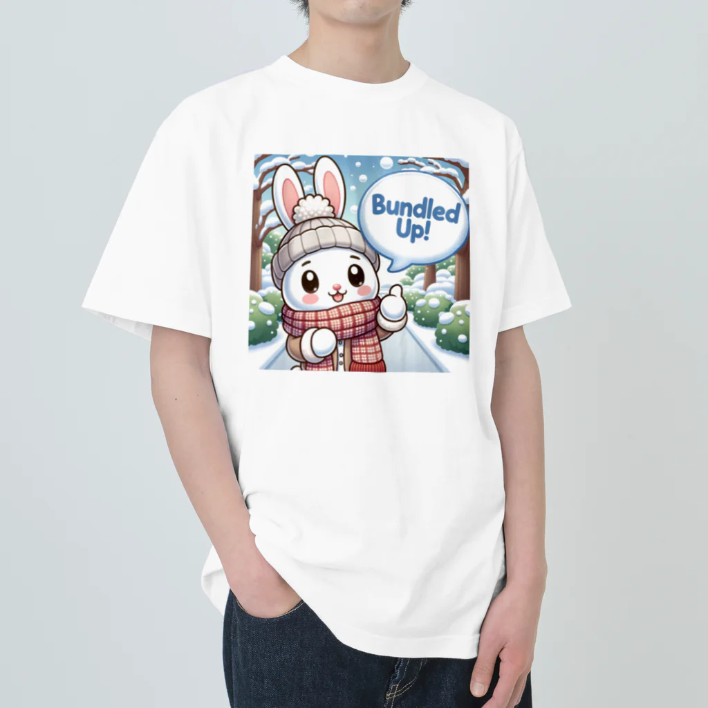 🌟 SHIN03 - あなたのスタイルを輝かせる 🌟のPONPONウサギ ヘビーウェイトTシャツ