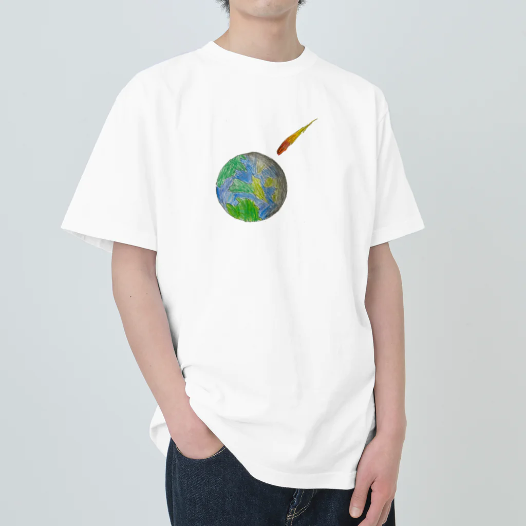 こどもたちショップの惑星に隕石衝突！ ヘビーウェイトTシャツ