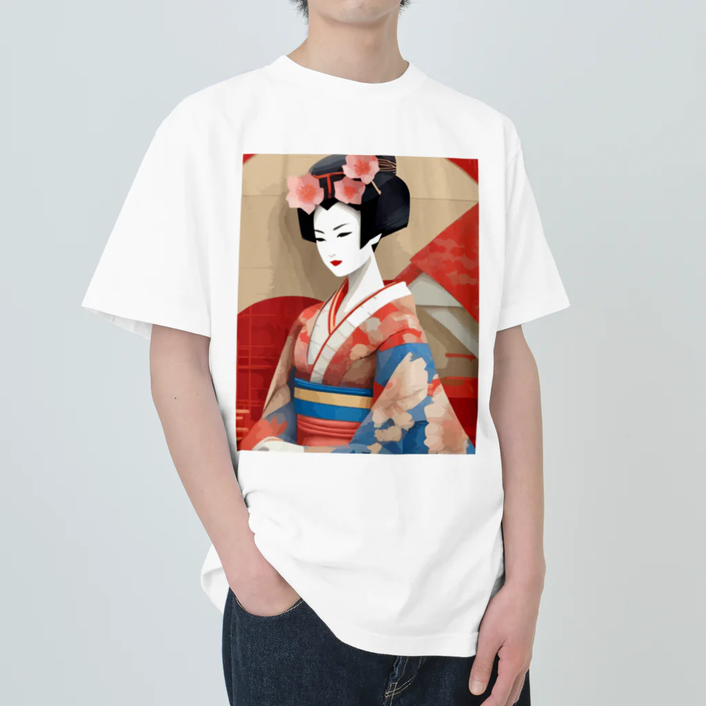 wawomotsuのJapanese Courtesan Bloom Tee ”Geisha” ヘビーウェイトTシャツ