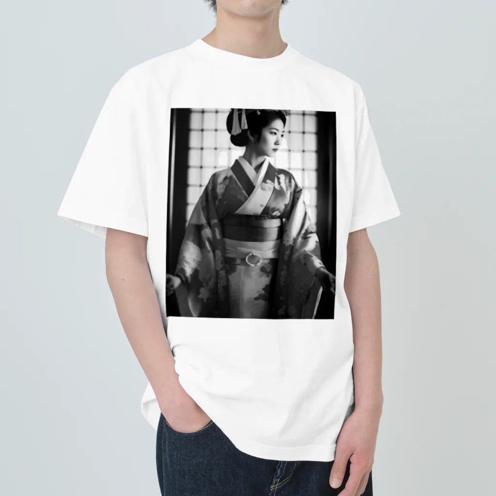 wawomotsuのJapanese Courtesan Bloom Tee ”Geisha” Heavyweight T-Shirt