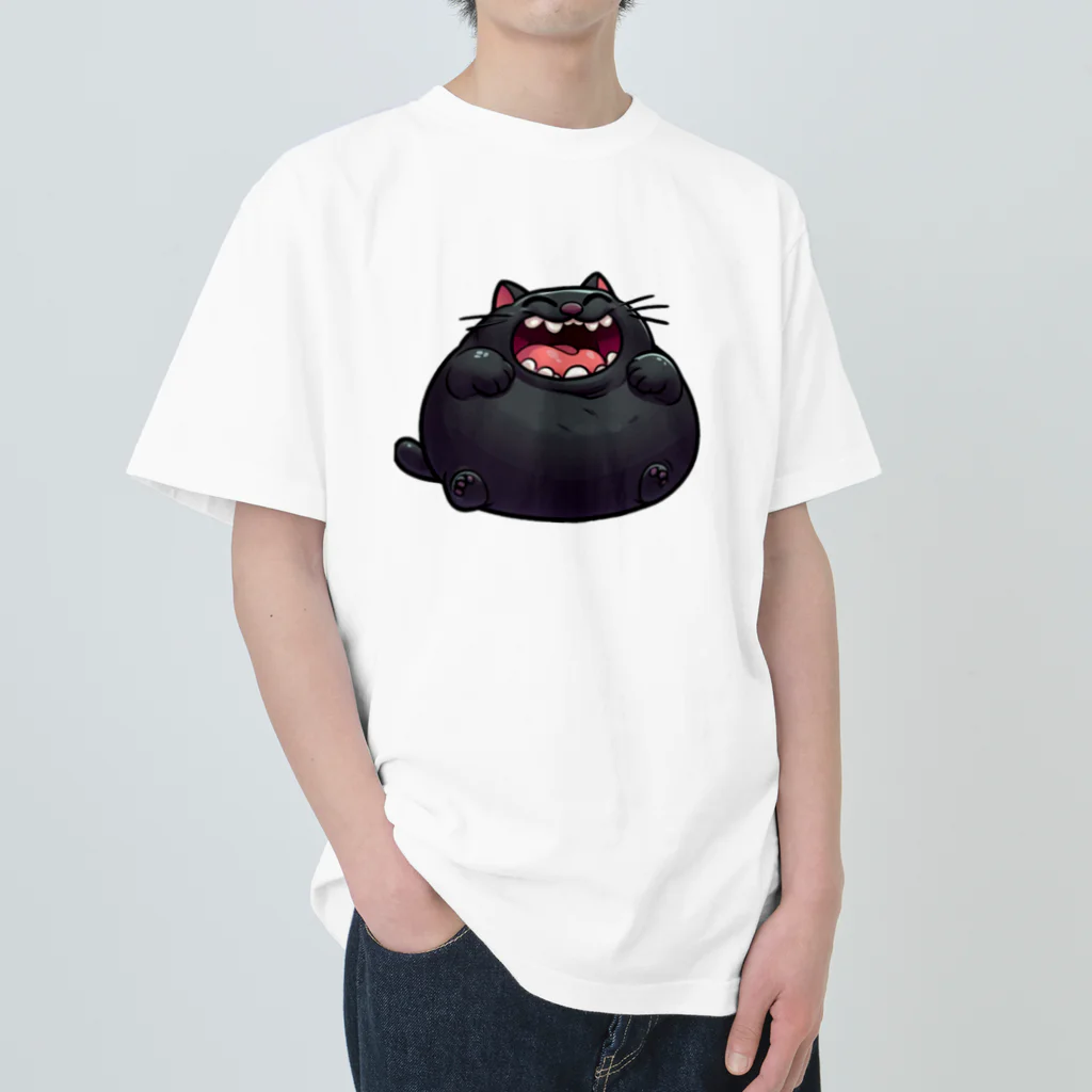 にゃんたれのふとっちょ笑猫プラッシュ ヘビーウェイトTシャツ