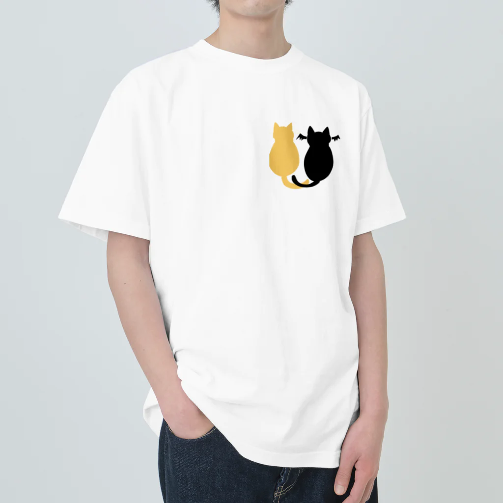 てきとうの寄り添う猫 Heavyweight T-Shirt