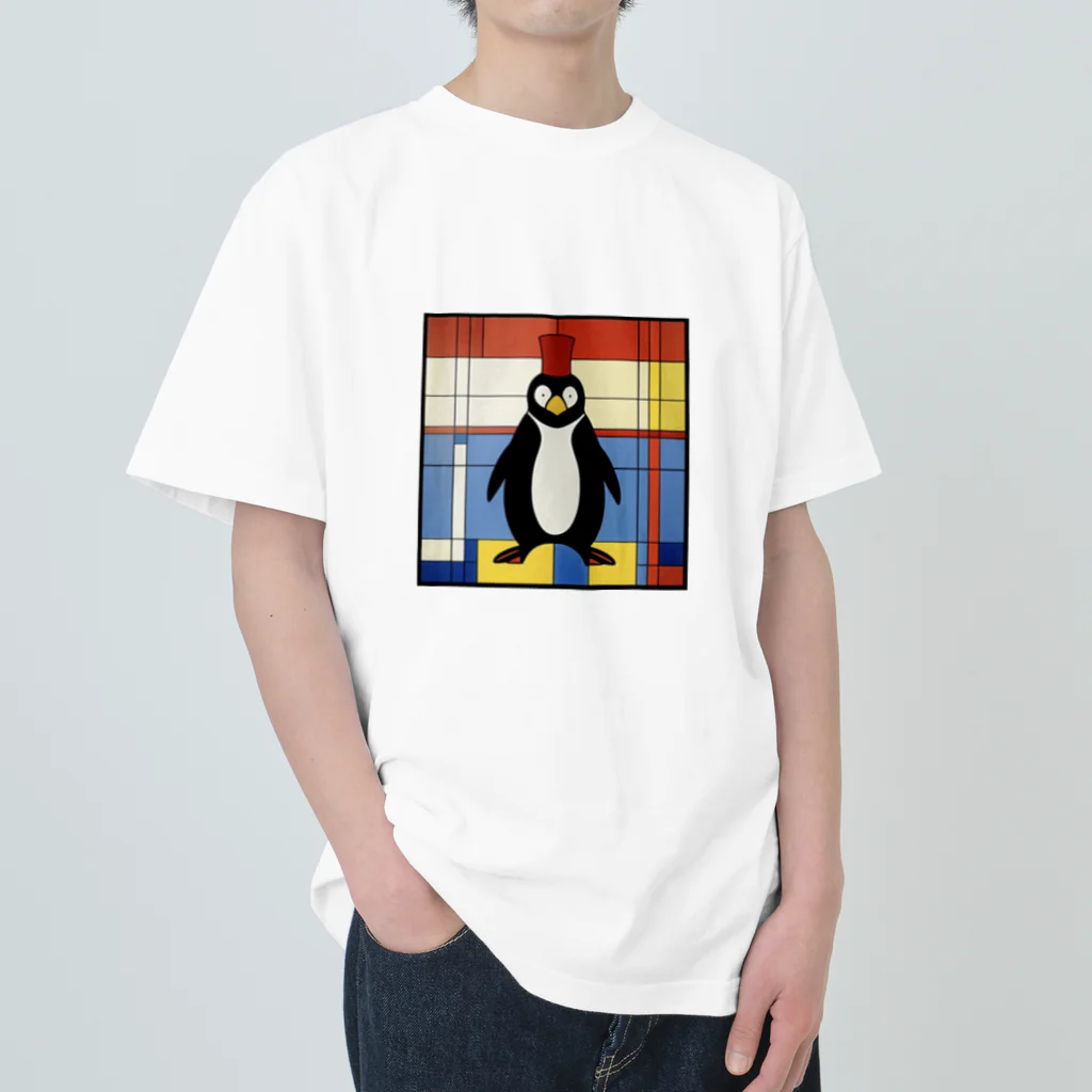 ペンギンの散歩屋のペンギンの散歩 ヘビーウェイトTシャツ
