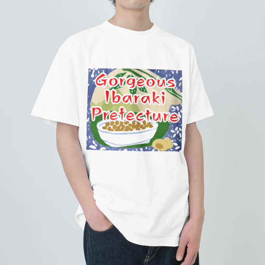 全国ご当地名産good+Sの【茨城県】ご当地名産デザイングッズ Heavyweight T-Shirt