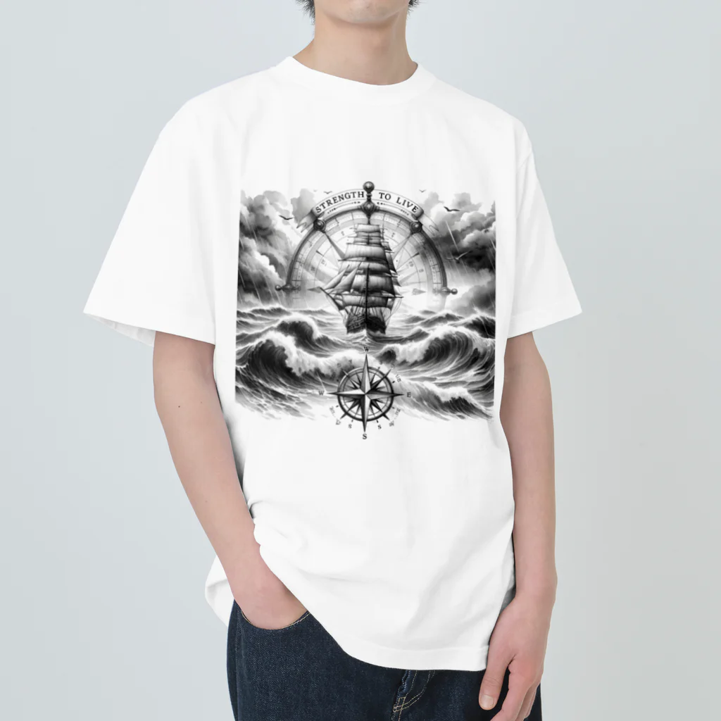 センターフィールドの嵐の中の航海 Heavyweight T-Shirt