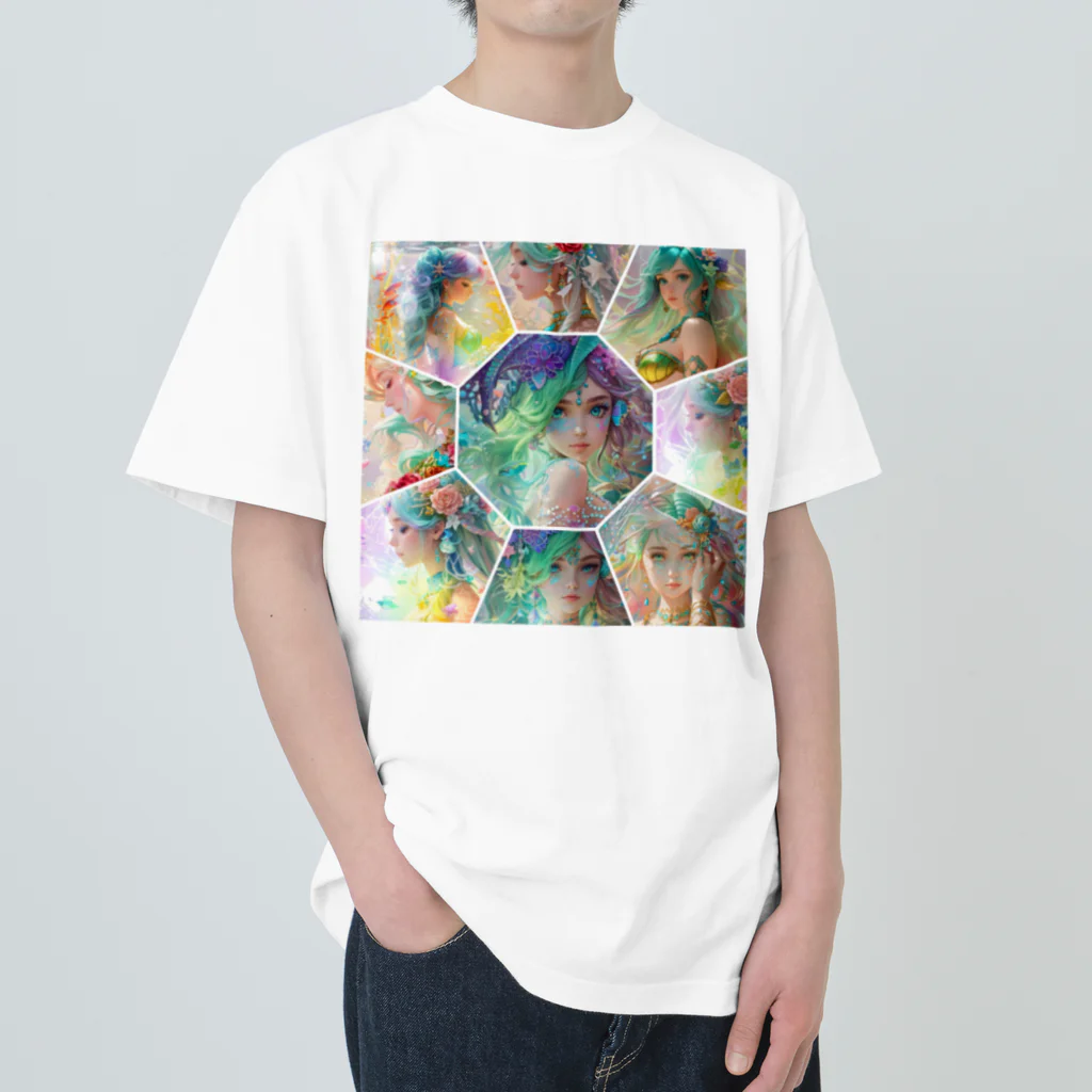 💖宇宙整体♪🌈♪こころからだチャンネル♪💖のuniversal mermaid  REINAの心の旅 Heavyweight T-Shirt