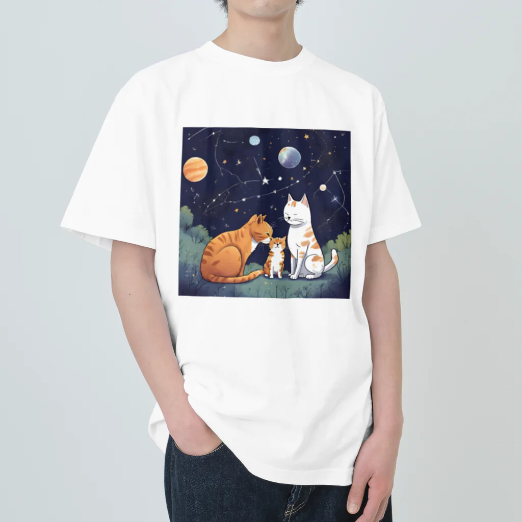 にゃんこワールドのにゃんこかぞく ヘビーウェイトTシャツ