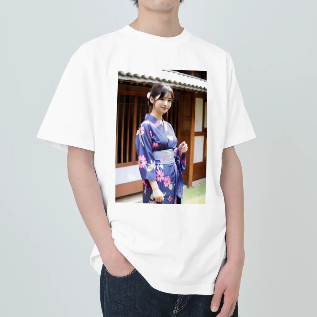 AmeJapanのai美女×浴衣 ヘビーウェイトTシャツ