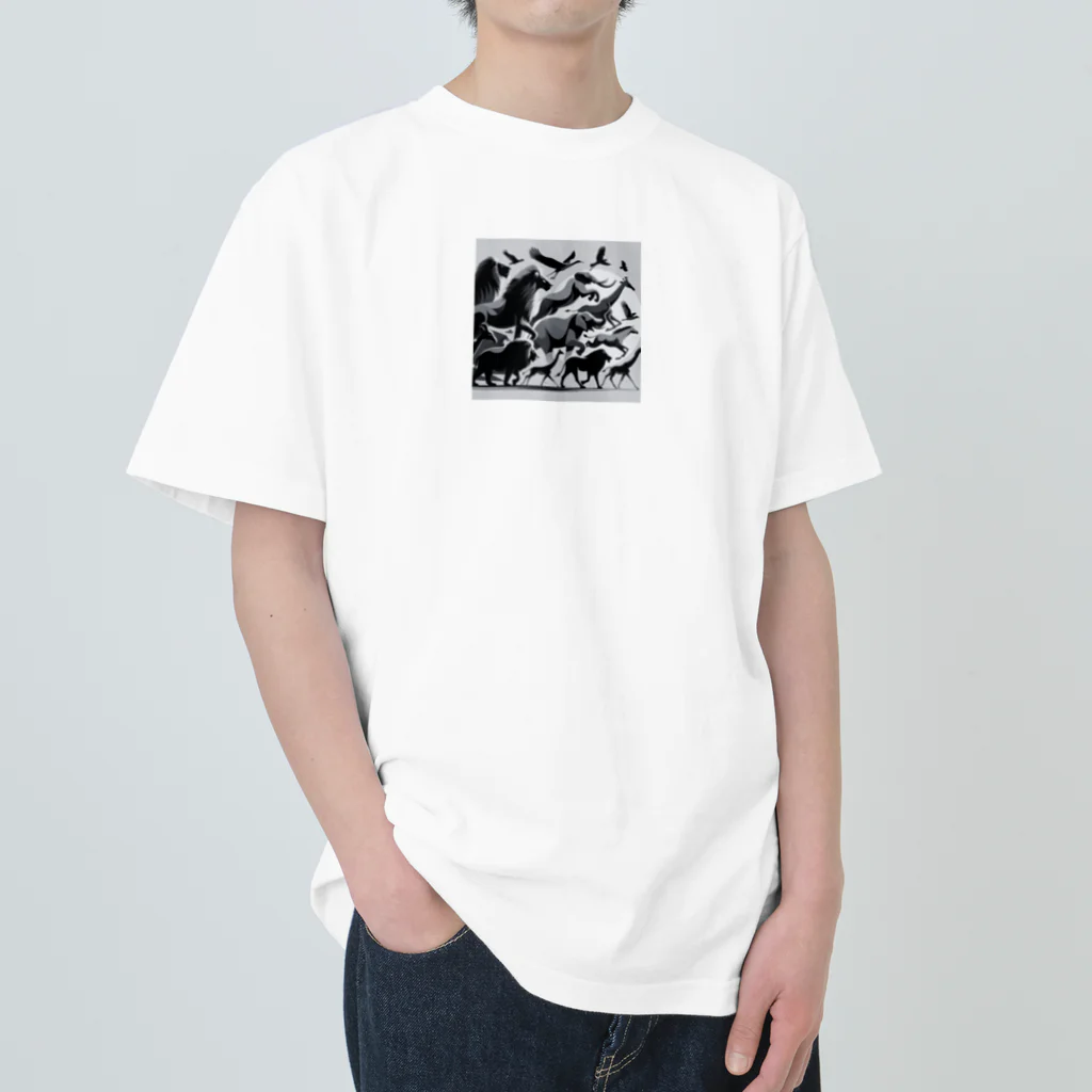 miraiの珍しい動物コレクションデザイン Heavyweight T-Shirt