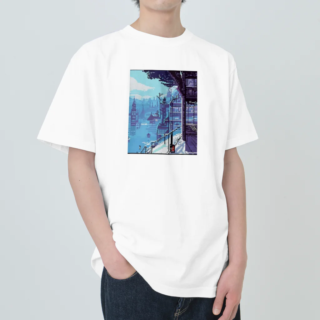 𓃠𝕊ℍ𝕚ℙℙ𝕆のピクセルアート　窓際 Heavyweight T-Shirt