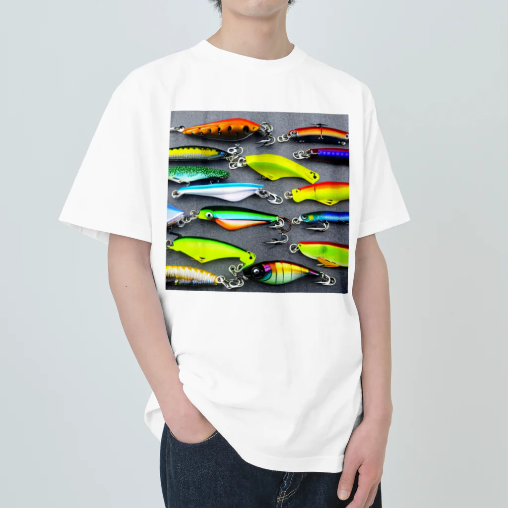 No Fishing No Life のルアーを見てるだけで幸せ Heavyweight T-Shirt