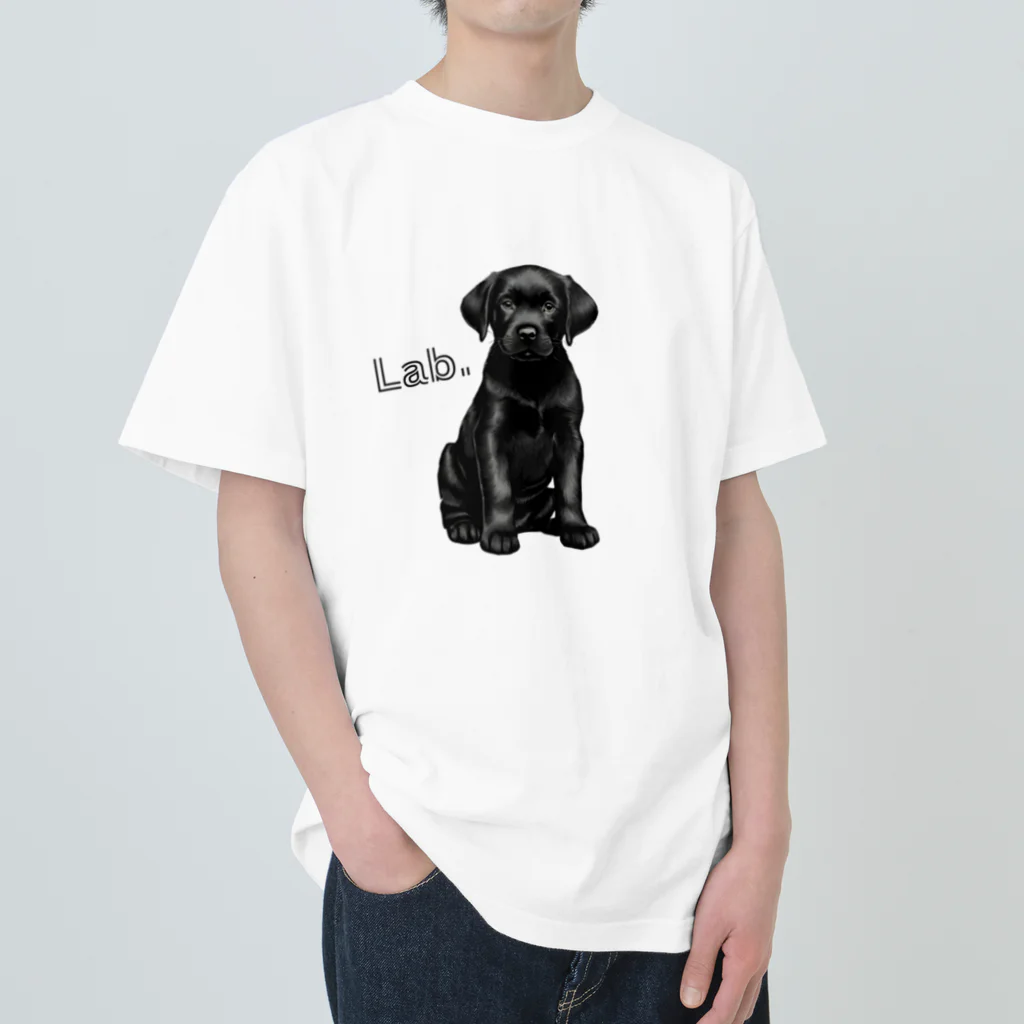 Labradorの黒Lab.グッズ ヘビーウェイトTシャツ