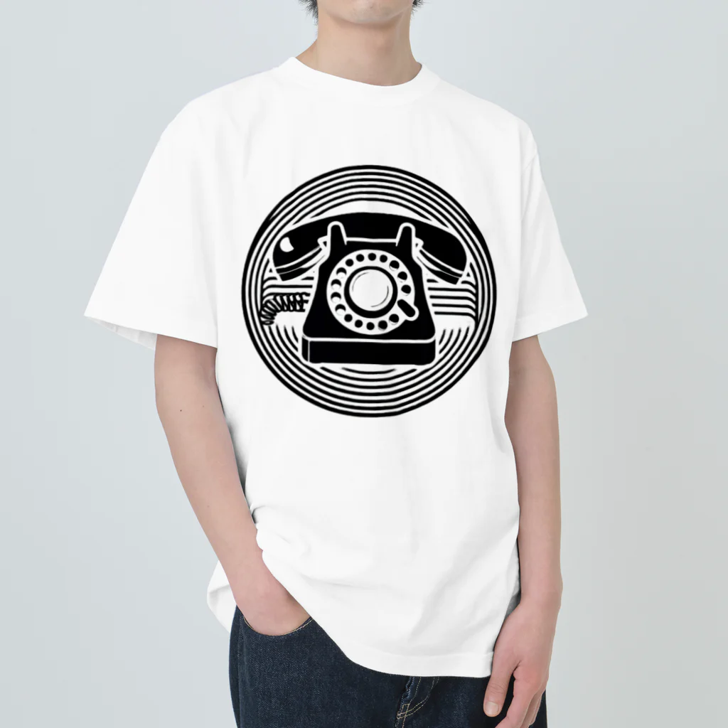 8ball.AI.artの黒電話 ヘビーウェイトTシャツ