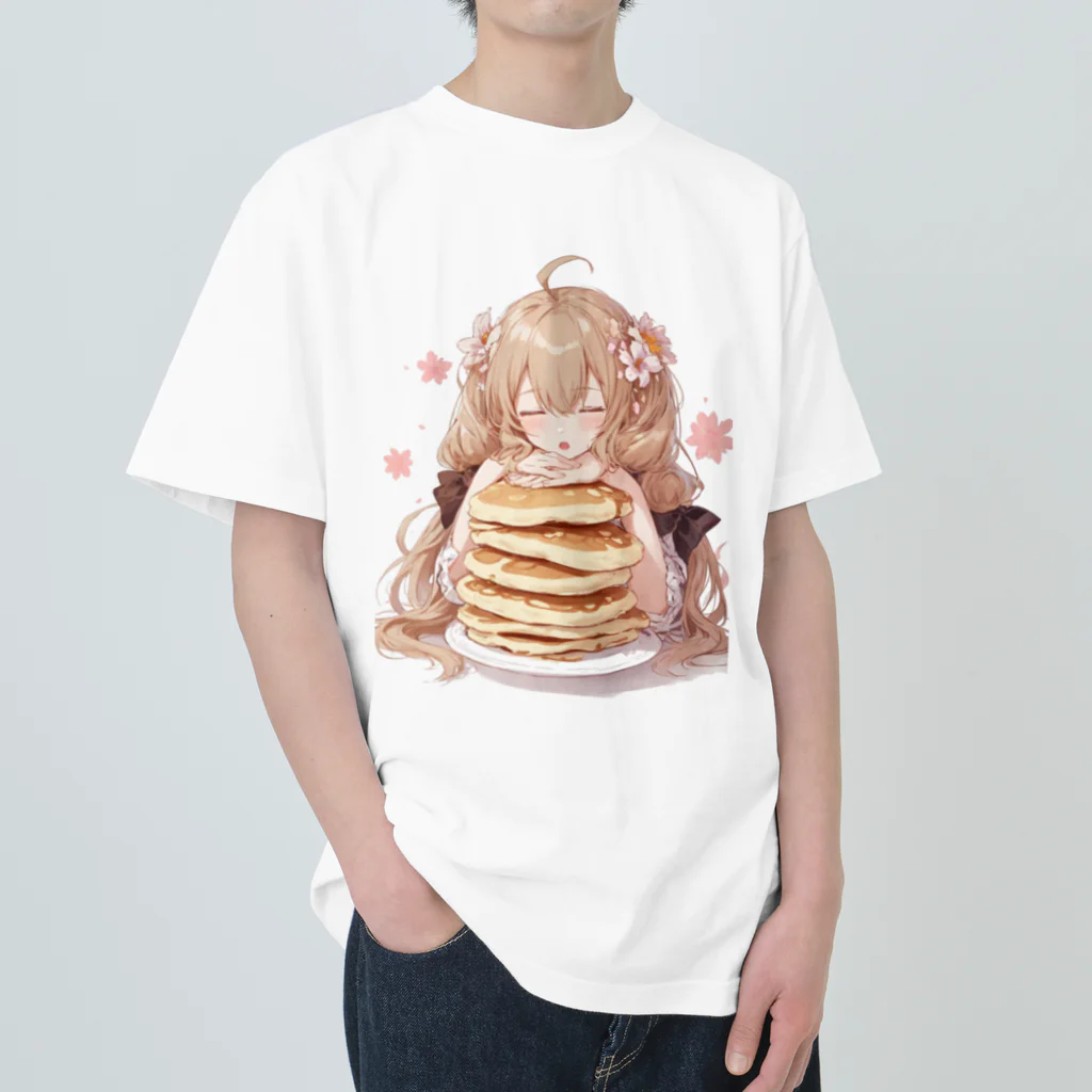 Crook-Aaronのゆるふわパンケーキちゃん Heavyweight T-Shirt