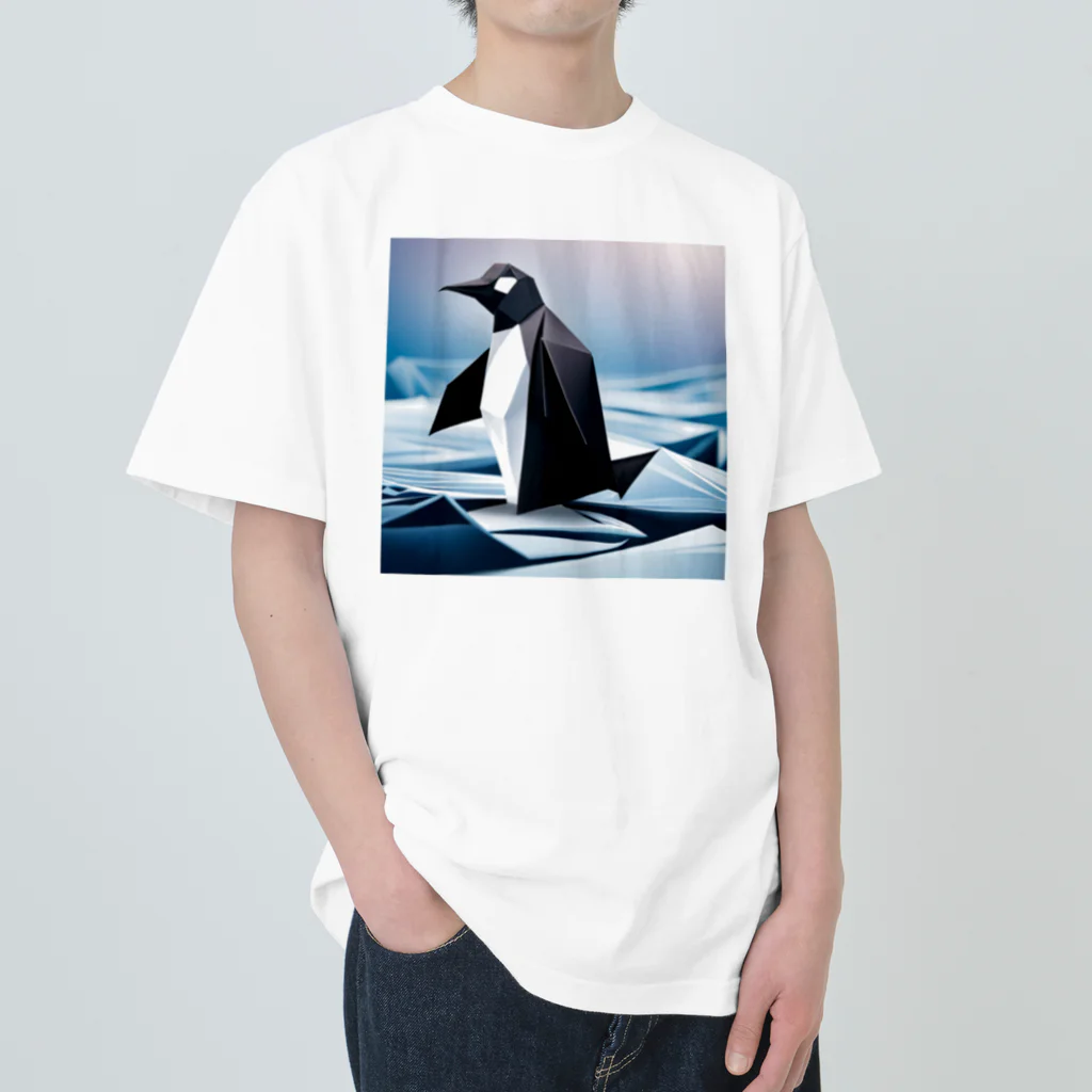 Hamatsukiのペンギン（折り紙風） ヘビーウェイトTシャツ