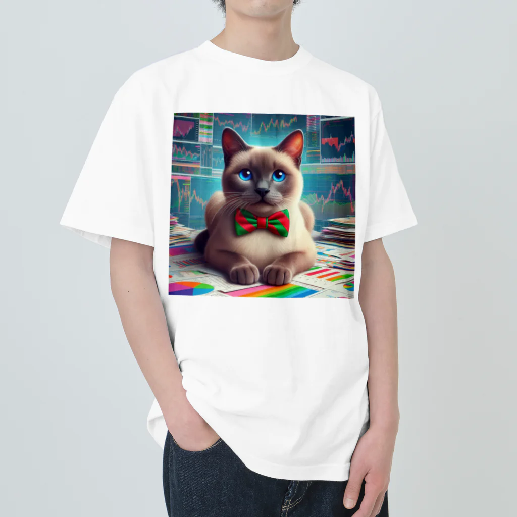 ニャーちゃんショップのトレーダーキャット ヘビーウェイトTシャツ