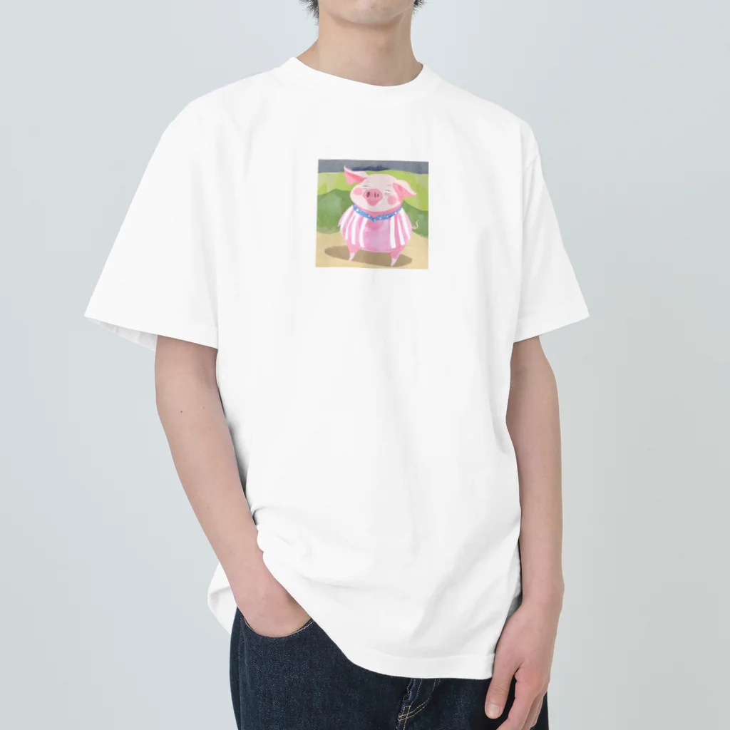 Yumexの豚のブーちゃん ヘビーウェイトTシャツ
