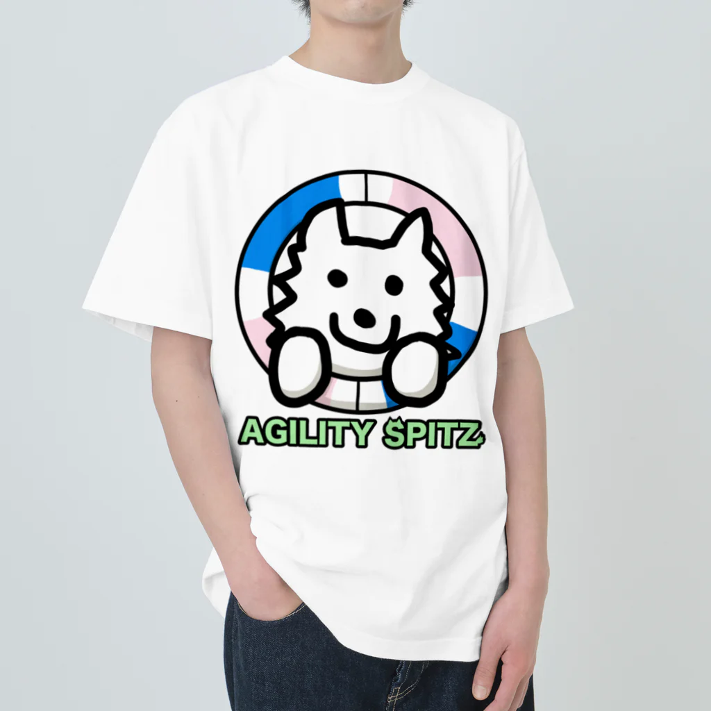 ehime@けだま&もち＆すみのAGILITY SPITZ「タイヤからこんにちは！」 Heavyweight T-Shirt