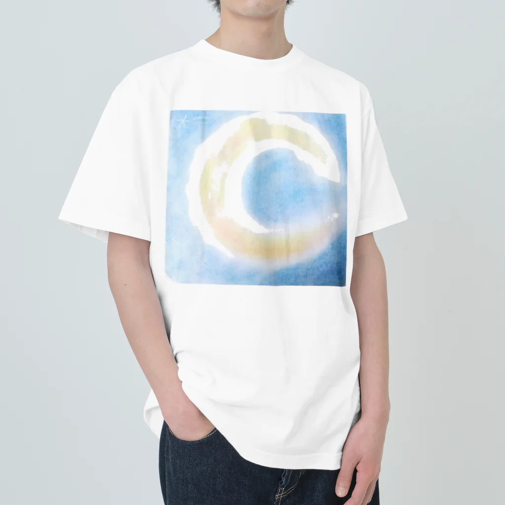 もなころショップの三日月　パステルアート Heavyweight T-Shirt