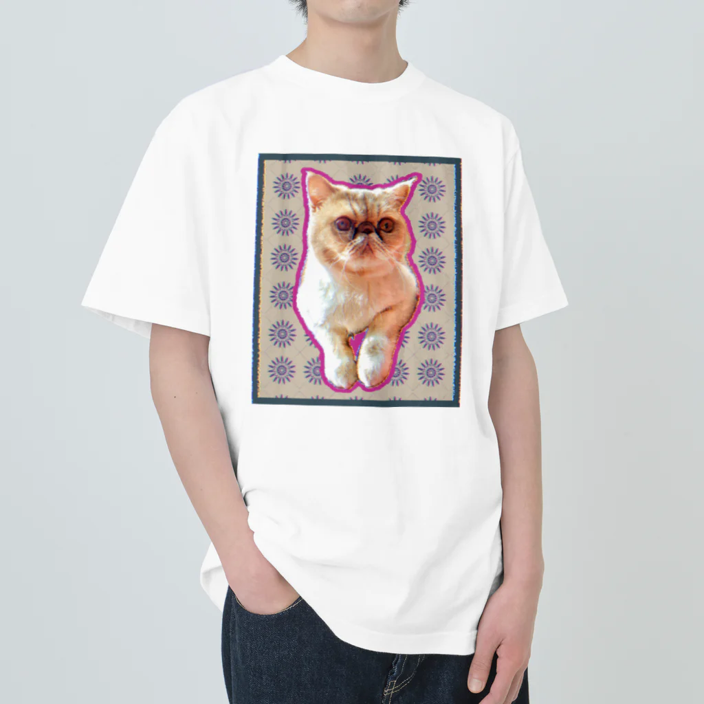 ペッチャリーノ・ヘチマチョフのネコ ヘビーウェイトTシャツ