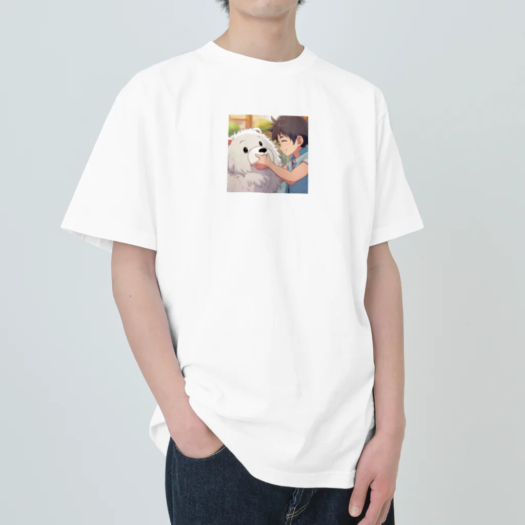 cameron2のもふもふワンちゃん ヘビーウェイトTシャツ