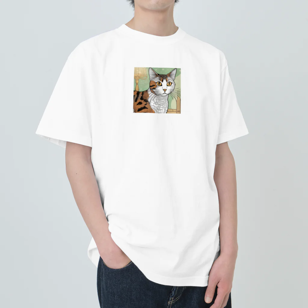 iyashi₋creatersのじっと見つめる猫 ヘビーウェイトTシャツ