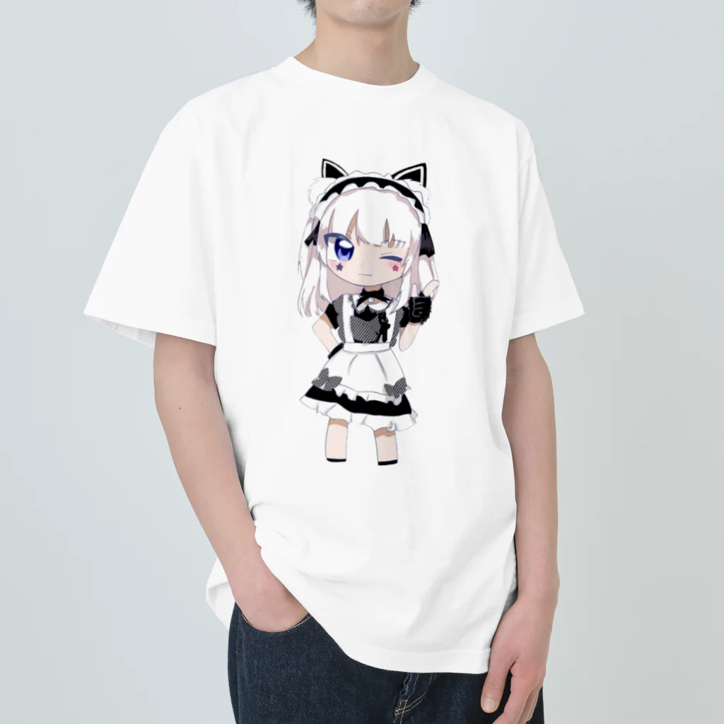 nene🐱shop💙の黒猫ネネちゃん Heavyweight T-Shirt