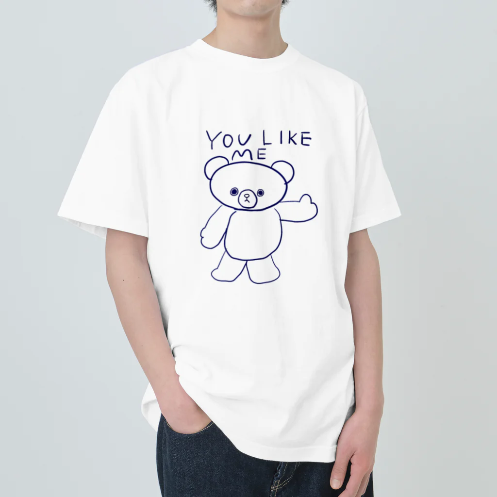 watanabe aiko わたなべあいこのconfident bear 自信に満ちたクマの子 ヘビーウェイトTシャツ