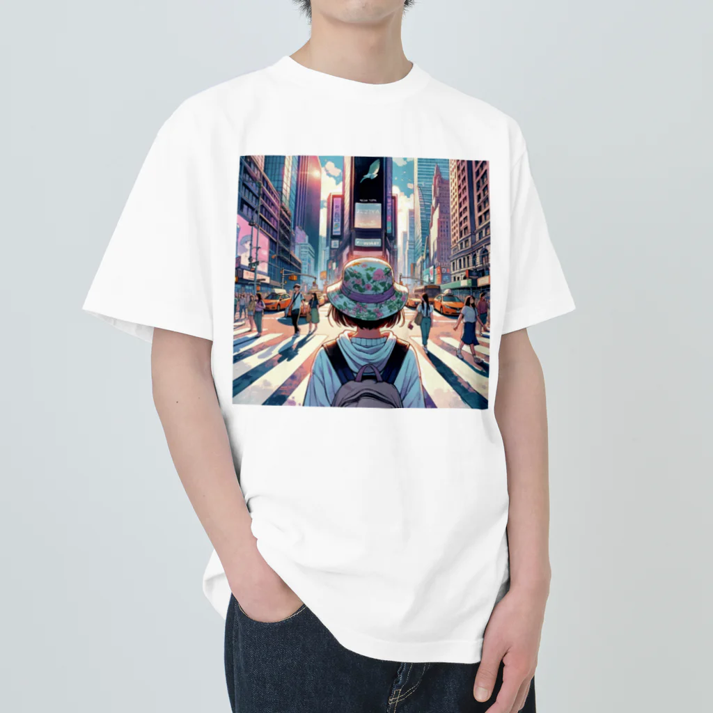 Artful Whiskersの一人旅の少女 Heavyweight T-Shirt