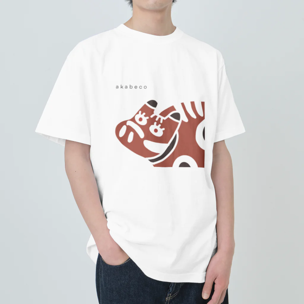 とーる 🇯🇵akabeco/animals/graffitiのakabecoドアップ ヘビーウェイトTシャツ