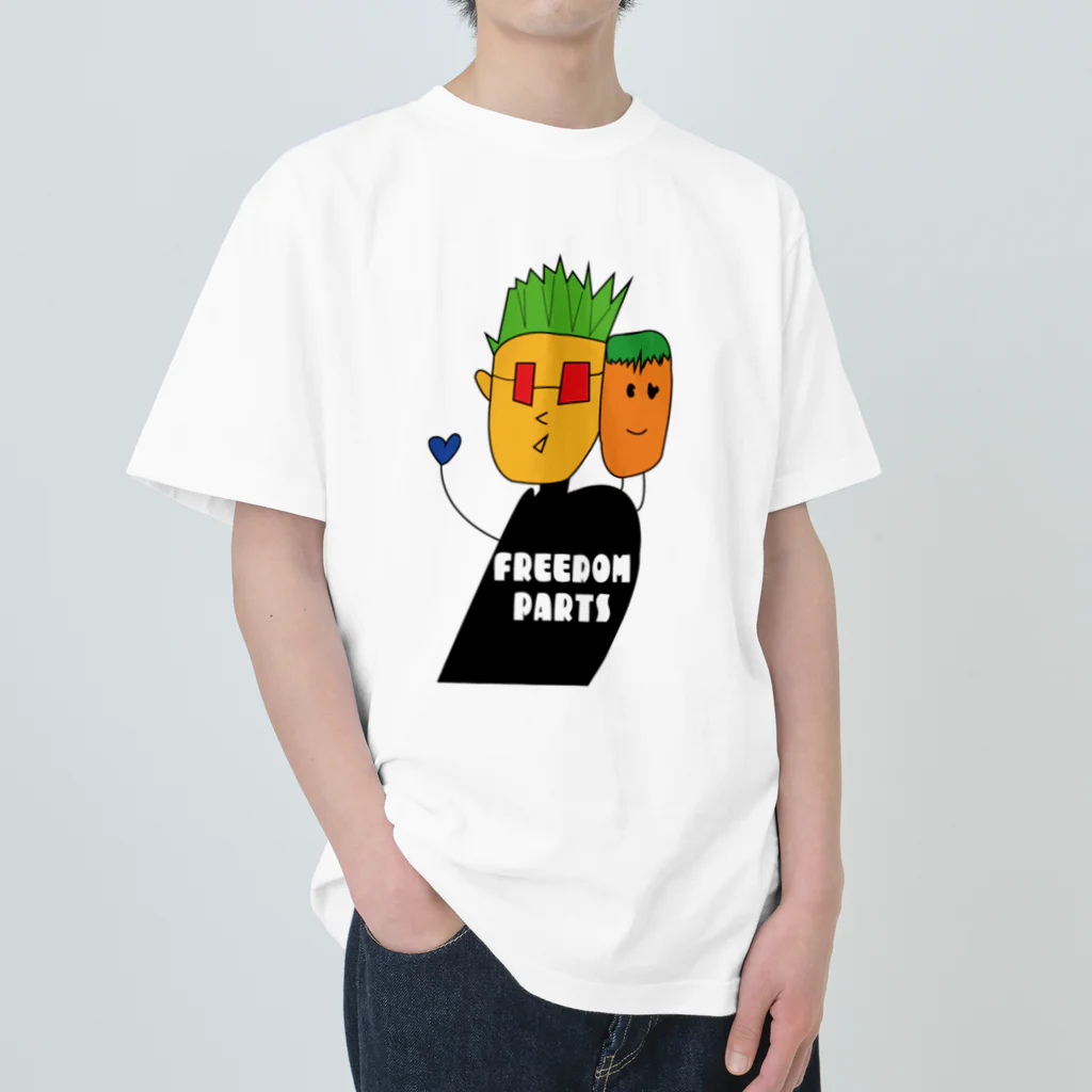 FREEDOM_PARTSのフリーダムくんとパーツくん Heavyweight T-Shirt