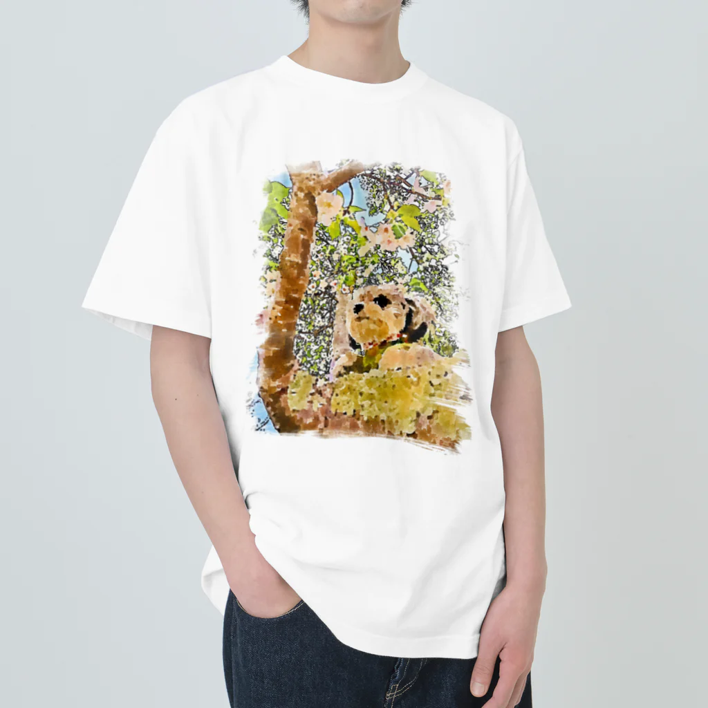 可愛いチワプー、オレオとノッテの水彩画ノッテ Heavyweight T-Shirt