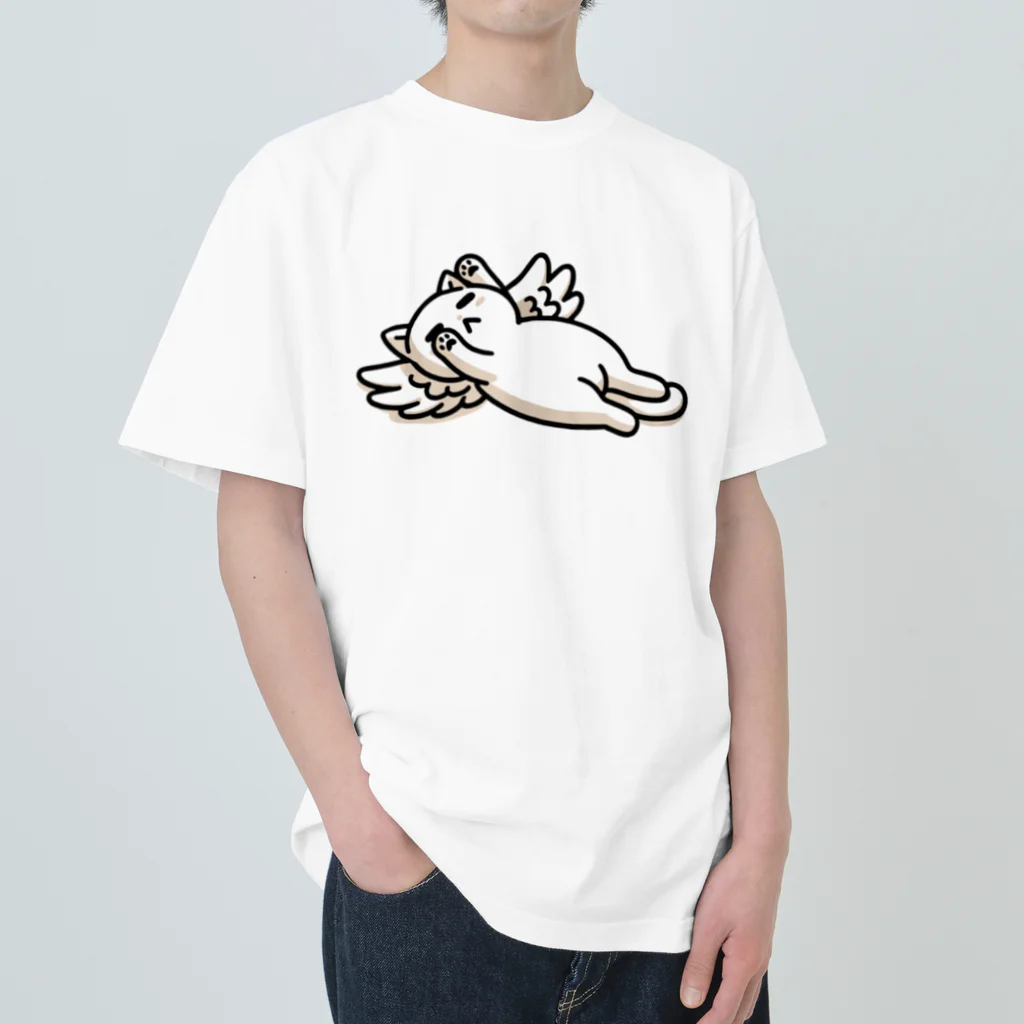 Mystery Cat Worldの何もしたくないのんびりねこ Heavyweight T-Shirt