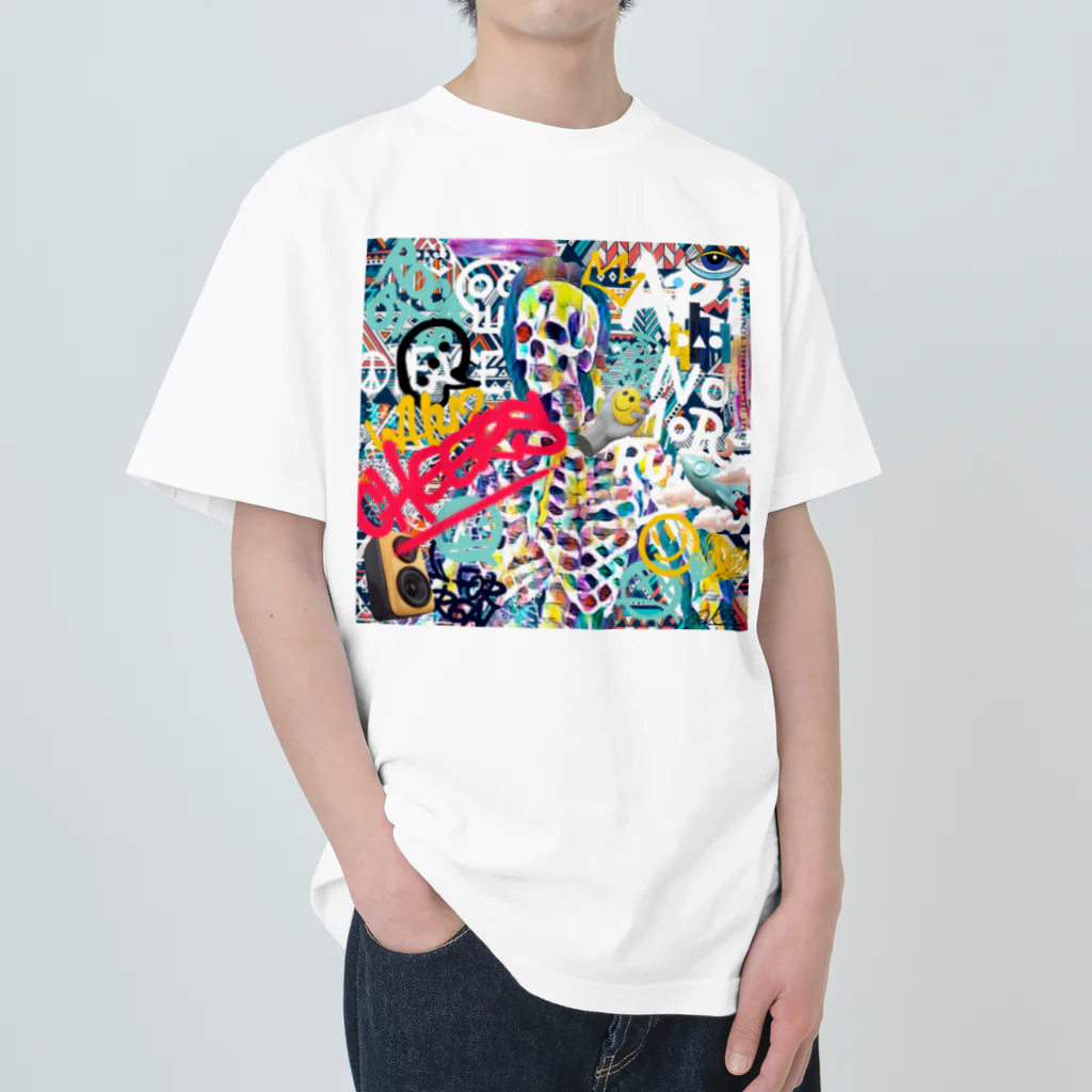 なちゅ楽ライフKAZOKUNOKISEKIのGAIKOTSU～RyokonishiNFT SELPHY ヘビーウェイトTシャツ