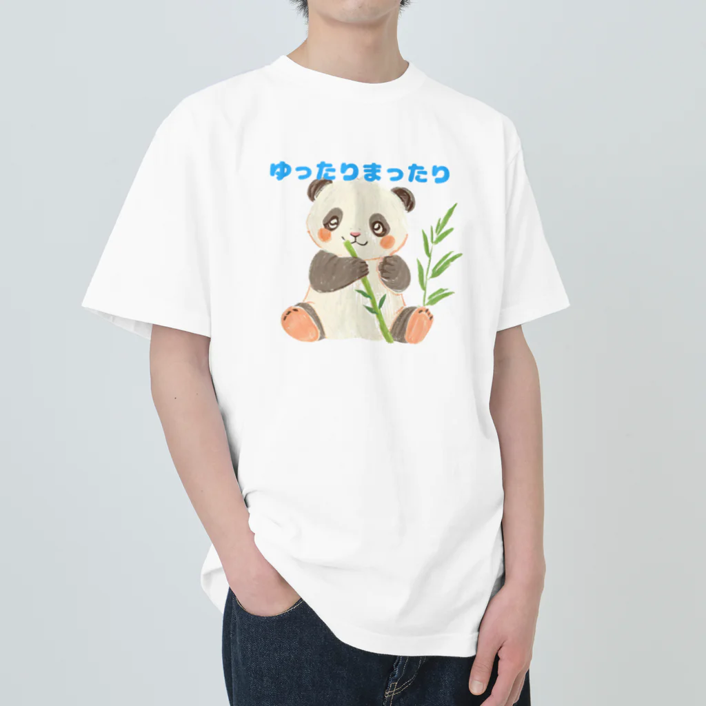 ピピンショップののんびりパンダ ヘビーウェイトTシャツ