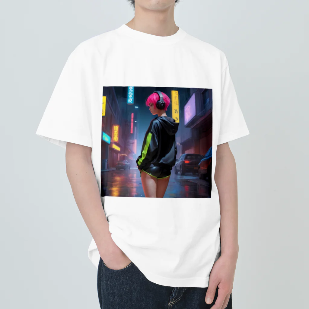 shiba9のCyber Girl Heavyweight T-Shirt