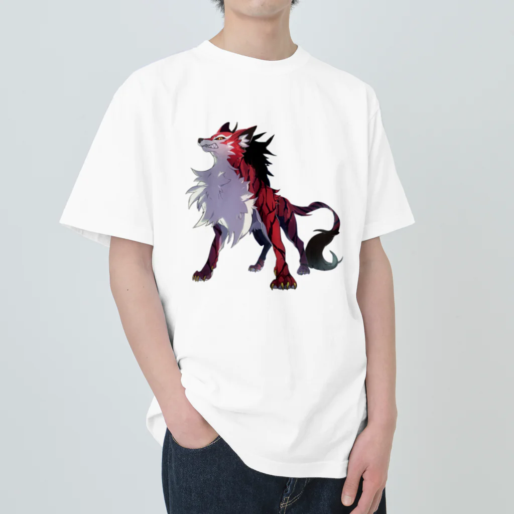 SCL_UMA_Crew_ProjectのデジタルUMA：ジェヴォーダンの獣 Beast of gevaudan Heavyweight T-Shirt