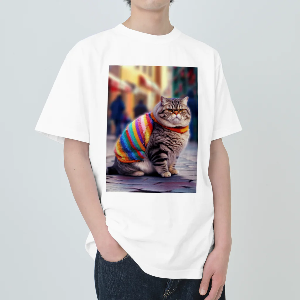 アートクイーンのまねきねこ【とらきちくん】 ヘビーウェイトTシャツ