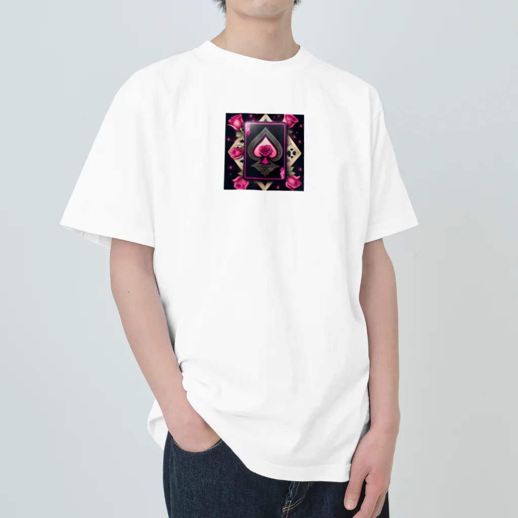M☆★NのSpade Rose♠ブラック×ピンク ヘビーウェイトTシャツ