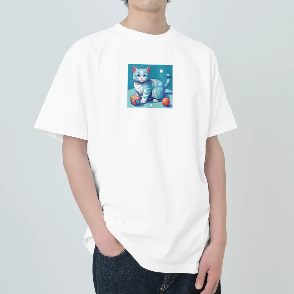 raft.weavingの狩猫ブルー Heavyweight T-Shirt