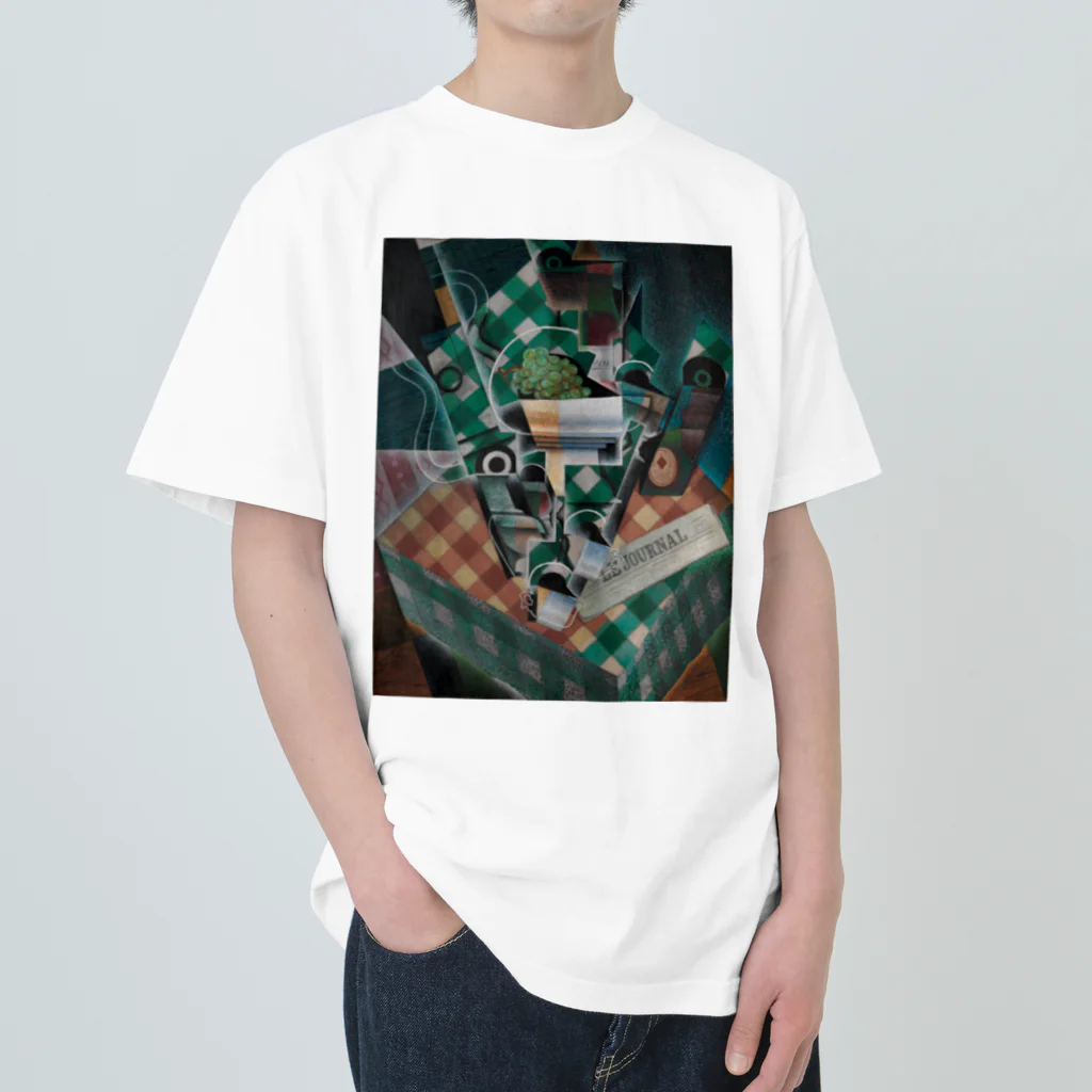 世界美術商店の縞模様のテーブルクロスのある静物画 / Still Life with Checked Tablecloth Heavyweight T-Shirt