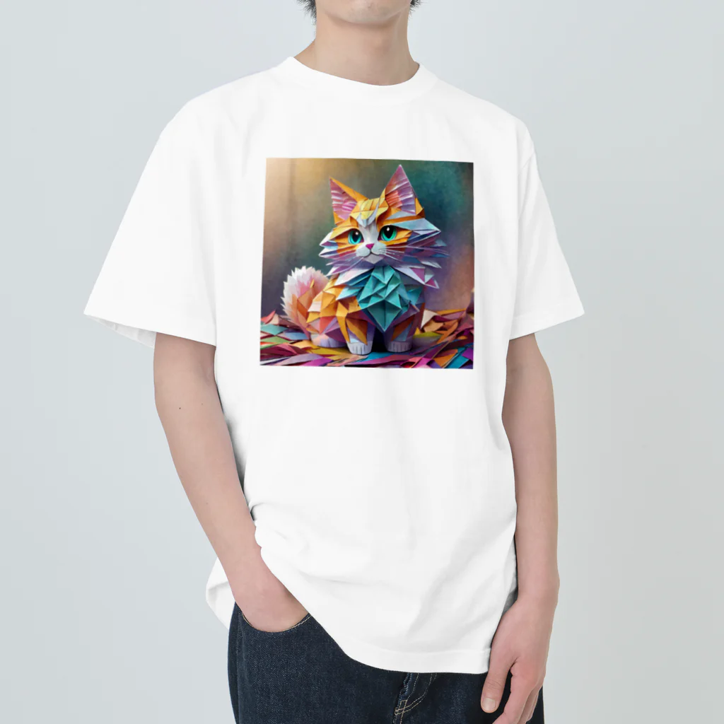 Wonderful Trickのおりがみ猫　にゃーにゃ Heavyweight T-Shirt