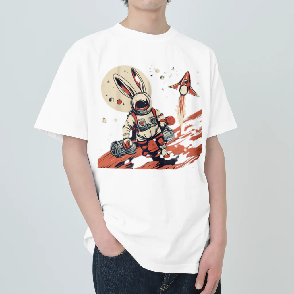 ロケットうさぎのロケットうさぎ　平和維持 ヘビーウェイトTシャツ