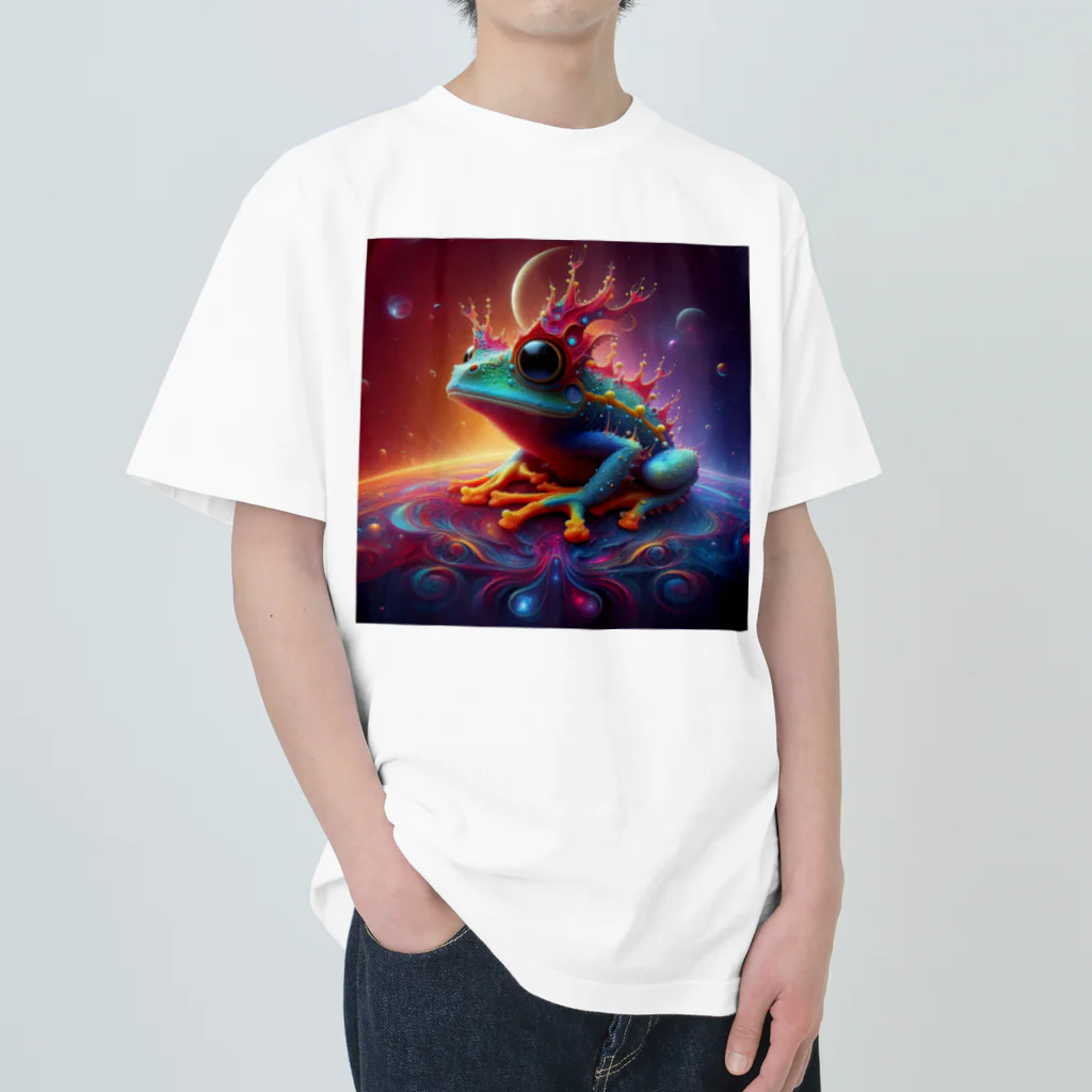 ilovefrogの宇宙の中に浮かぶベルツノガエル Heavyweight T-Shirt