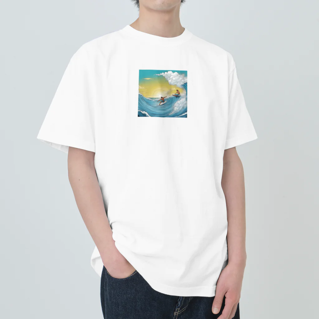 どうぶつやのハワイ　サーフィン Heavyweight T-Shirt